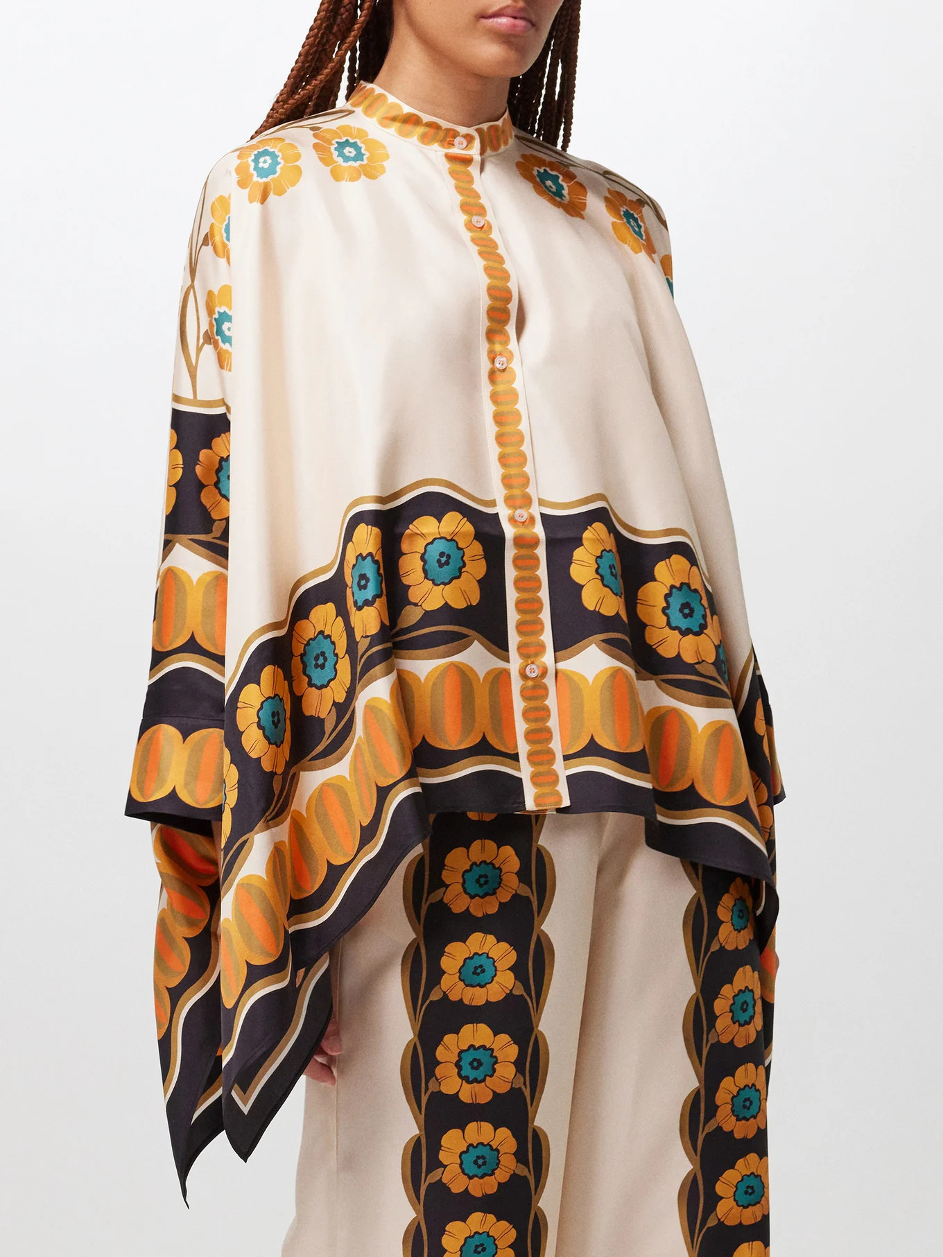 Daisychain-print silk-twill shirt | Matches (US)