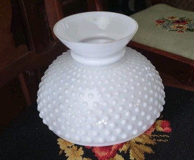 Vintage Hobnail Lamp Shade 10" Fitter White Milk Glass  For Oil Lamp | eBay US