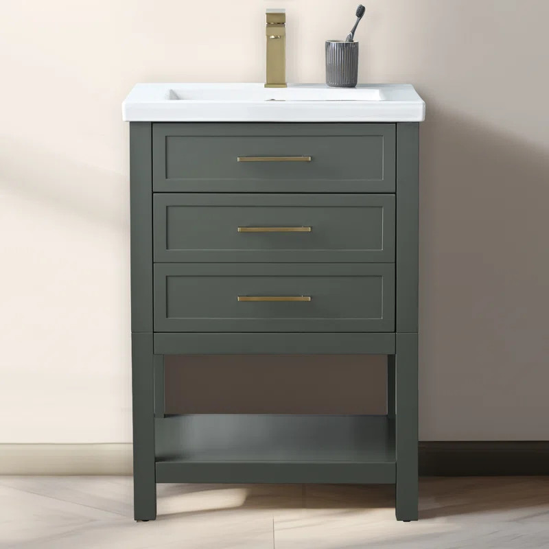 Vicini 24'' Single Vanity with Ceramic Top | Wayfair North America