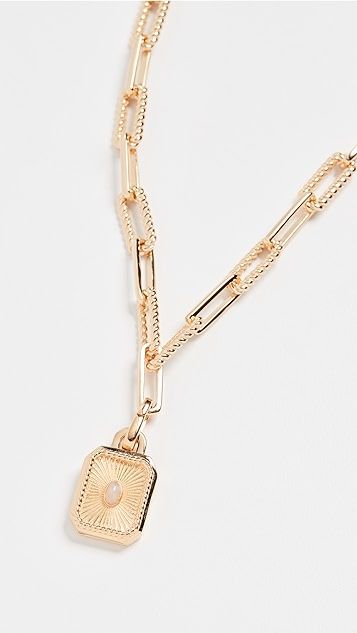 Gold Moonstone Square Locket Coterie Charm Necklace | Shopbop