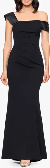 Betsy & Adam Ruched Off the Shoulder Scuba Column Gown | Nordstrom | Nordstrom