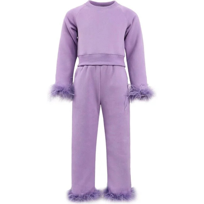 Lola + The Boys | Lavender Feather Athletic Set (Multicolor, Size 14Y) | Maisonette | Maisonette
