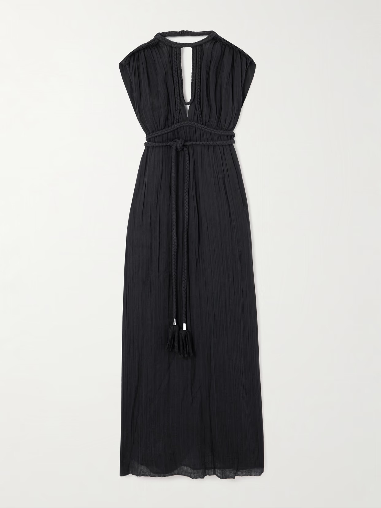Isabel Marant - Joya Open-back Braided Cotton-gauze Maxi Dress - Black | NET-A-PORTER (US)