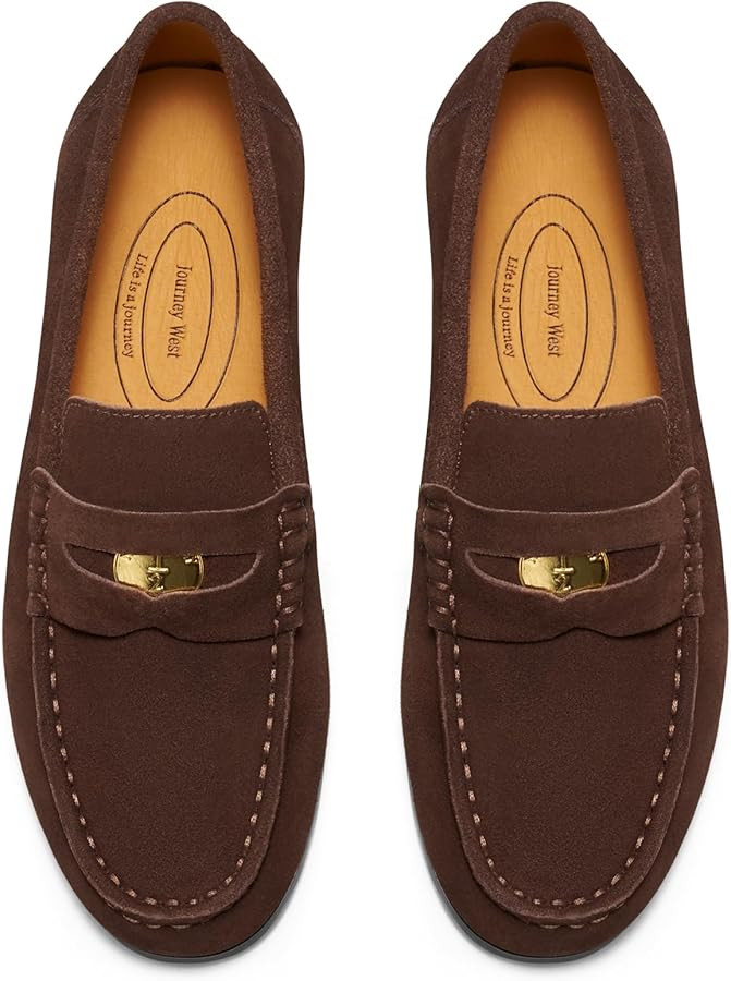 Journey West Ivy Style Suede Slip-on Penny Loafers Shoes for Women | Amazon (US)