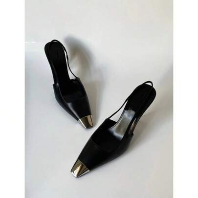 New Black Stiletto High Heels Square Toe Patent Leather Shoes For Women | SHEIN