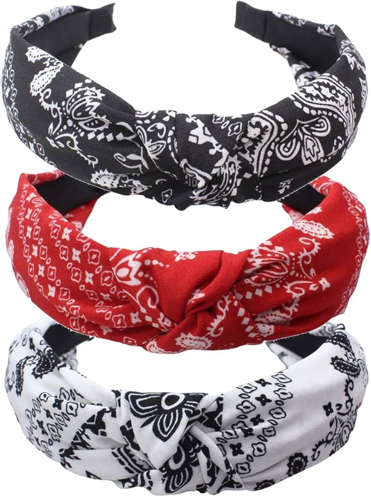 Bandana Headbands for Women Knotted Headband Fashion Chiffon Fabric Hairband for Women and Girls ... | Amazon (US)