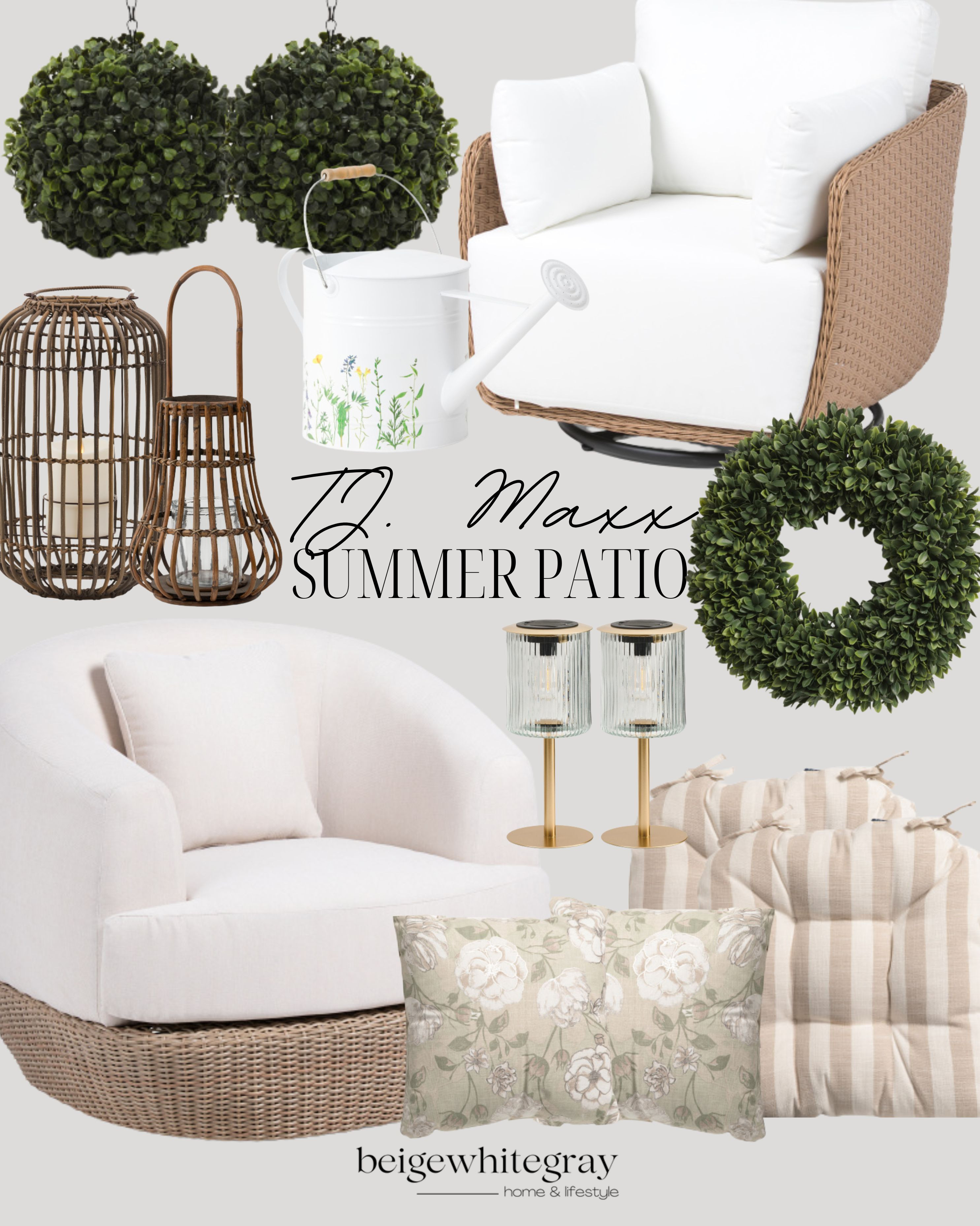 TJ. Maxx Summer Patio!
Wicker Patio Sets / Outdoor Sectionals / Teak Dining Tables / Bistro Sets / Hanging Egg Chairs / Weather-Resistant Cushions / Outdoor Rugs / String Lights / Patio Umbrellas / Rattan Lounge Chairs / Garden Benches / Hammocks / Outdoor Coffee Tables / Planter Boxes with Greenery / Lanterns with LED Candles / Solar-Powered Lights / Decorative Throw Pillows / Fire Pits / Outdoor Bar Carts / Light and Airy Curtains / Ceramic Side Tables / Faux Greenery Arrangements / Spring Floral Wreaths / Cozy Outdoor Blankets / Patio Conversation Sets / Outdoor Couches / Outdoor Area Rugs / Outdoor Lamps / Adirondack Chairs / Stone Firepits / Wood Firepits / 
 

 

#LTKSeasonal #LTKHome #LTKStyleTip