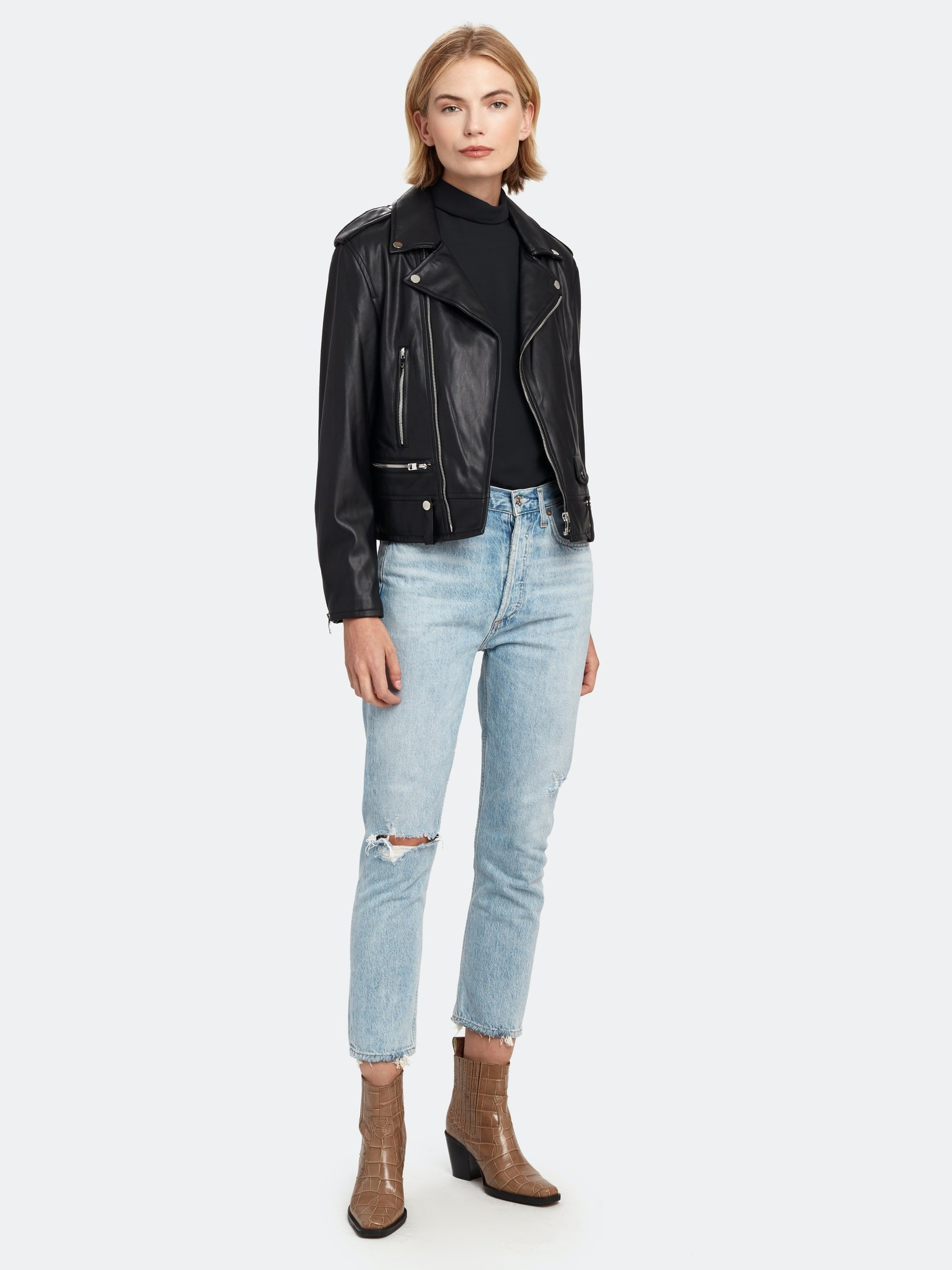 Classic Faux Leather Biker Jacket | Verishop