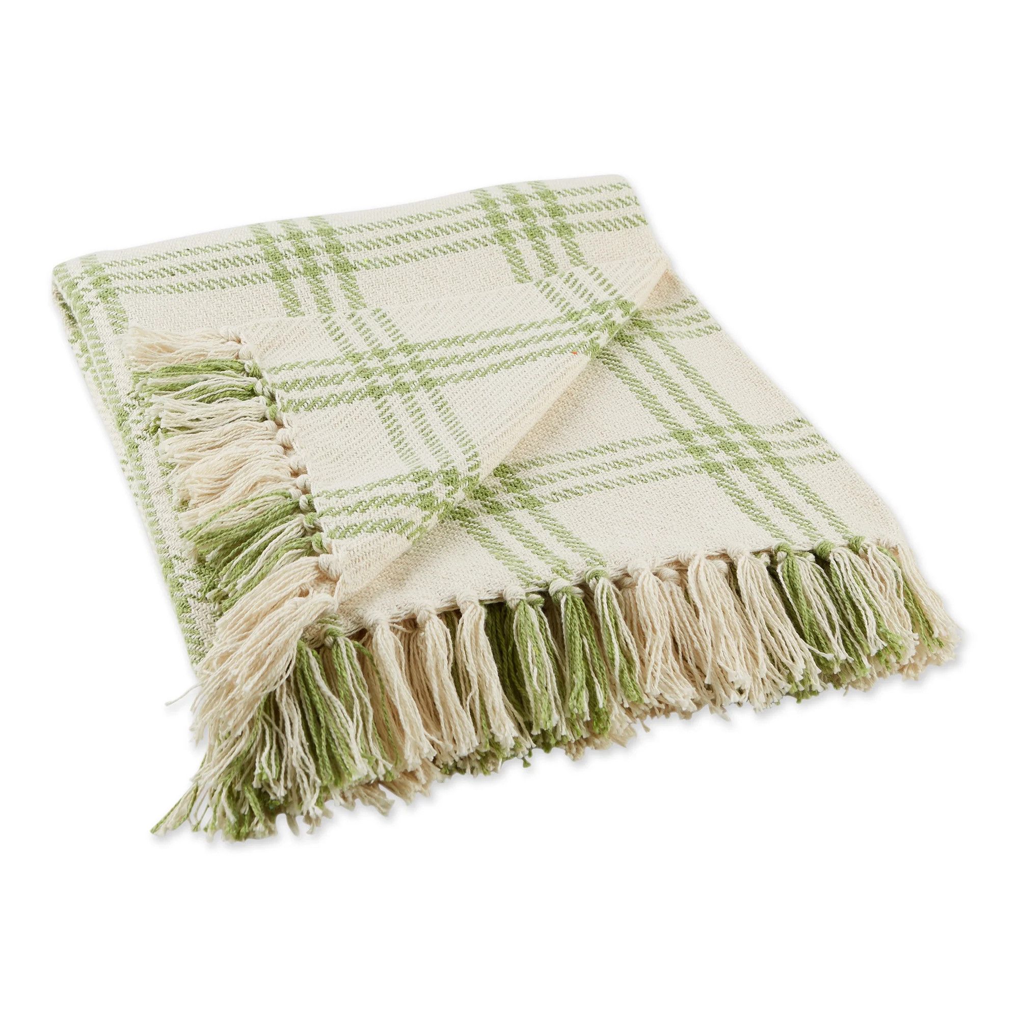 DII Antique Green Modern Farmhouse Plaid Throw, Antique Green - Walmart.com | Walmart (US)