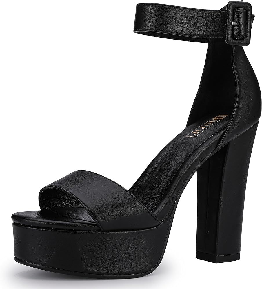 IDIFU 5 inch Platform Heels for Women IN5 Sabrina Sandals Chunky High Heels Ankle Strap Sexy Eleg... | Amazon (US)