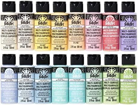 FolkArt Multi Surface Acrylic Paint Set 16 piece Pastel Colors, Count | Amazon (US)