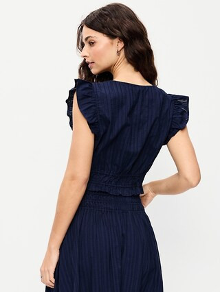 Flutter-Sleeve Poplin Top | Old Navy (US)