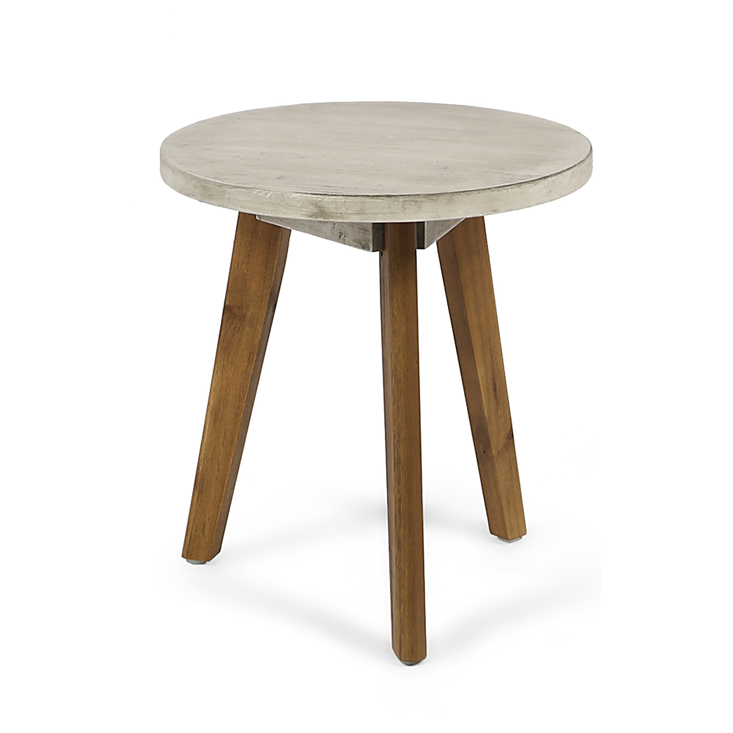 Christopher Knight Home Gino Outdoor Acacia Wood Side Table, Light Gray Finish/Natural Finish | Amazon (US)