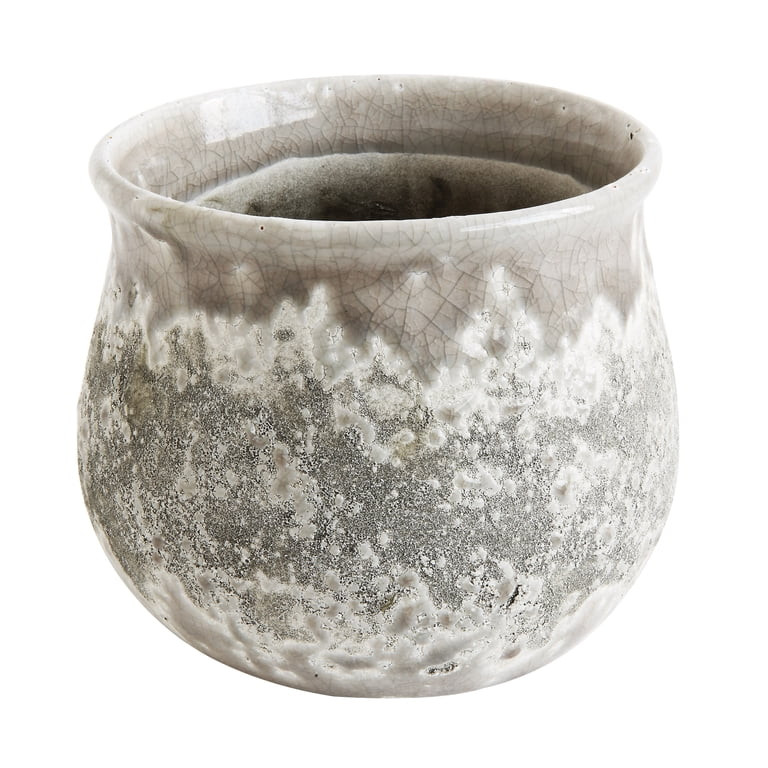 Creative Co-Op Distressed Grey Terracotta Planter with Reactive Glaze Finish (Holds 5" Pot/Each o... | Walmart (US)