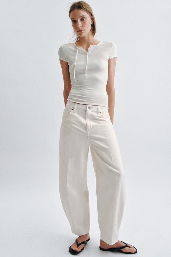 ZW COLLECTION BARREL HIGH-WAIST JEANS | Zara UK