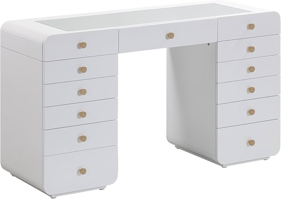 Tov Furniture Hollywood White Vanity Desk | Amazon (US)