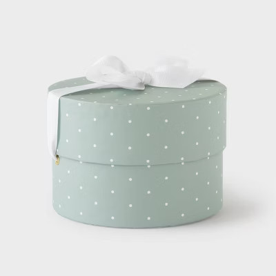 6" Petite Round Polka Dot Christmas Gift Box with Bow Green/White - Sugar Paper™ + TargetThis i... | Target