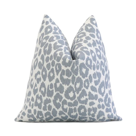 Sky Blue Schumacher Iconic Leopard Print Pillow Cover with | Etsy | Etsy (US)