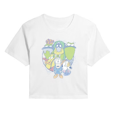 Women's Rocko's Modern Life Rockos Modern Life Cropped Graphic T-Shirt - White - Medium | Target