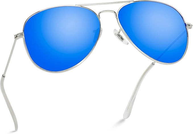 Classic Aviator Style Metal Frame Sunglasses Colored Lens | Amazon (US)