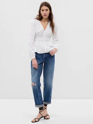 Puff Sleeve Peplum Top | Gap (US)