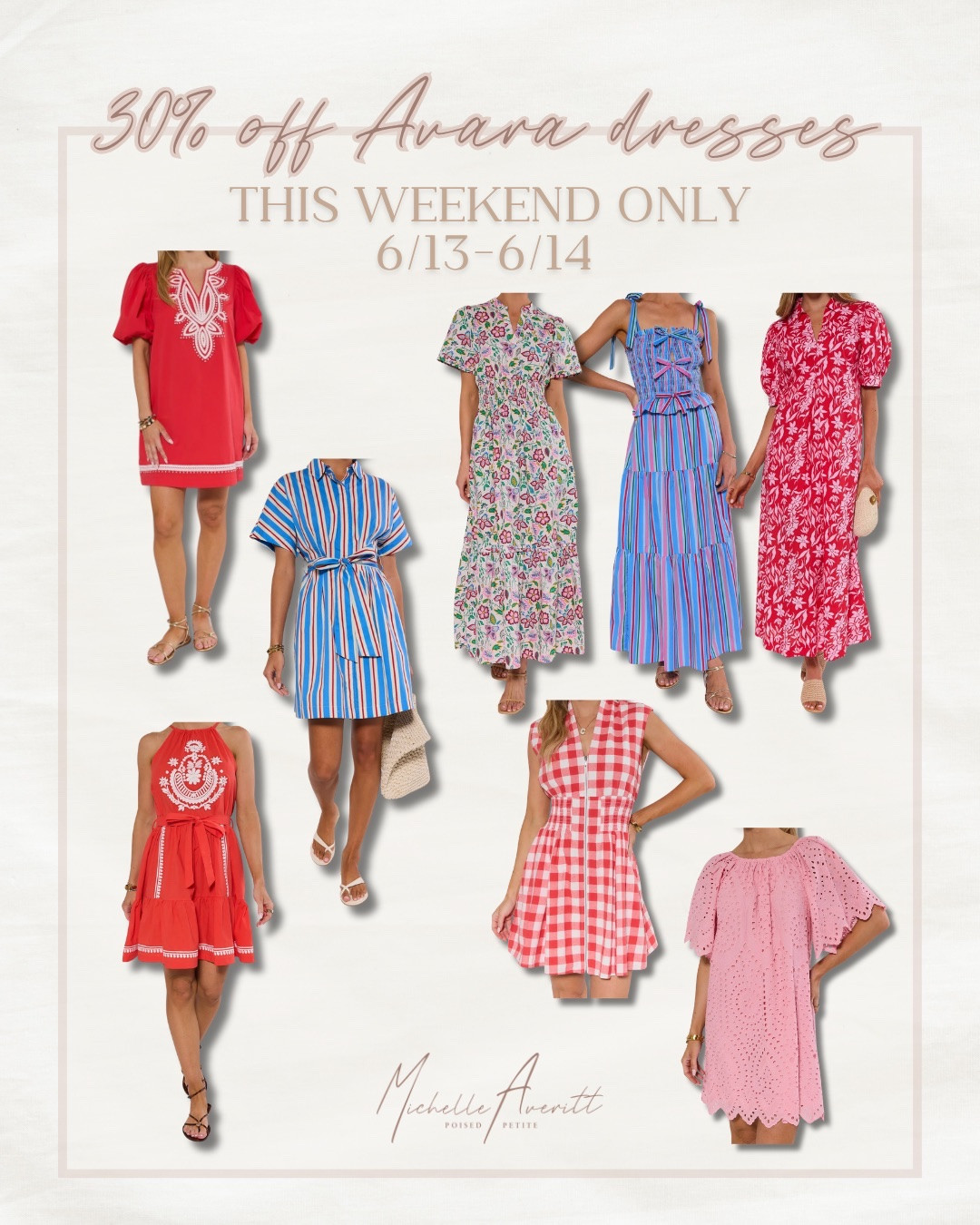 Avara dresses are up to 30% off this weekend only!

From everyday plans to special occasions, a great dress is one of the easiest pieces to wear and style. Consider this your sign to grab a few favorites while they're on sale.

Weekend sale, summer dresses, Avara sale

#LTKSaleAlert #LTKPetite #LTKSeasonal