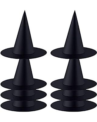 8 Pack Halloween Witch Hat Witch Costume Accessory for Halloween Christmas Party, Black | Amazon (US)