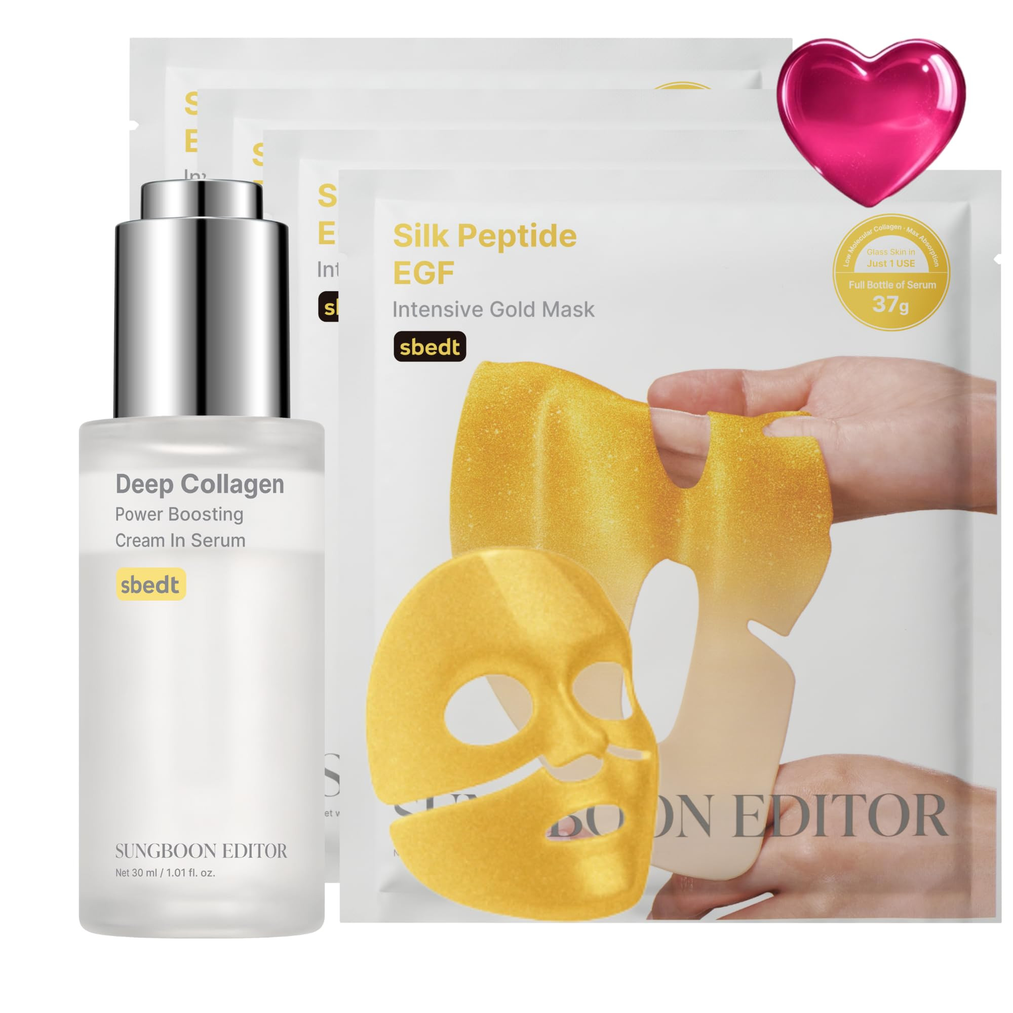SUNGBOON EDITOR Golden Glow Boost Set Duo I Silk Peptide EGF Intensive Gold Mask & Deep Collagen ... | Amazon (US)