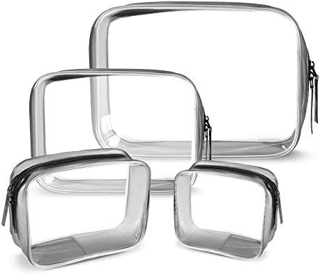 Kulturbeutel transparent 4 Stück, Flugzeug PVC Kosmetiktasche wasserdicht Make-up Tasche Kosmeti... | Amazon (DE)