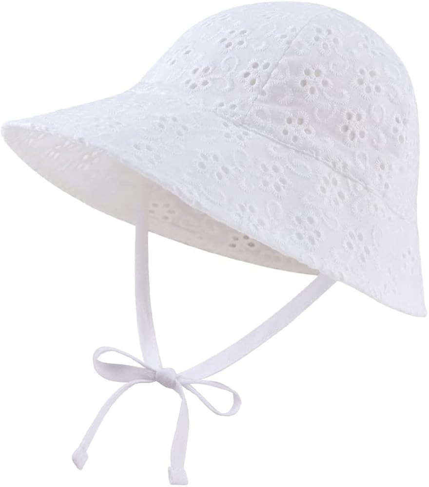 Baby Girl Sun Hats Cotton Toddler Summer Cap Girls Wide Brim Bucket Hat Infant Flower Hats Beach ... | Amazon (US)
