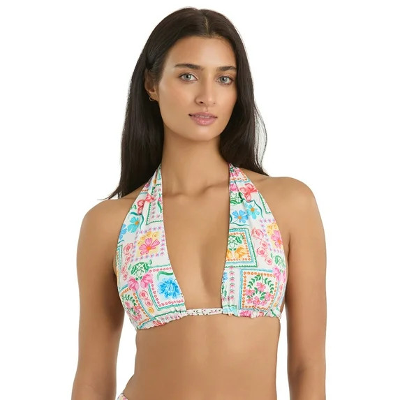 Jessica Simpson Women's Floral Bandeau Reversible Bikini Top, Sizes XS-2XL | Walmart (US)
