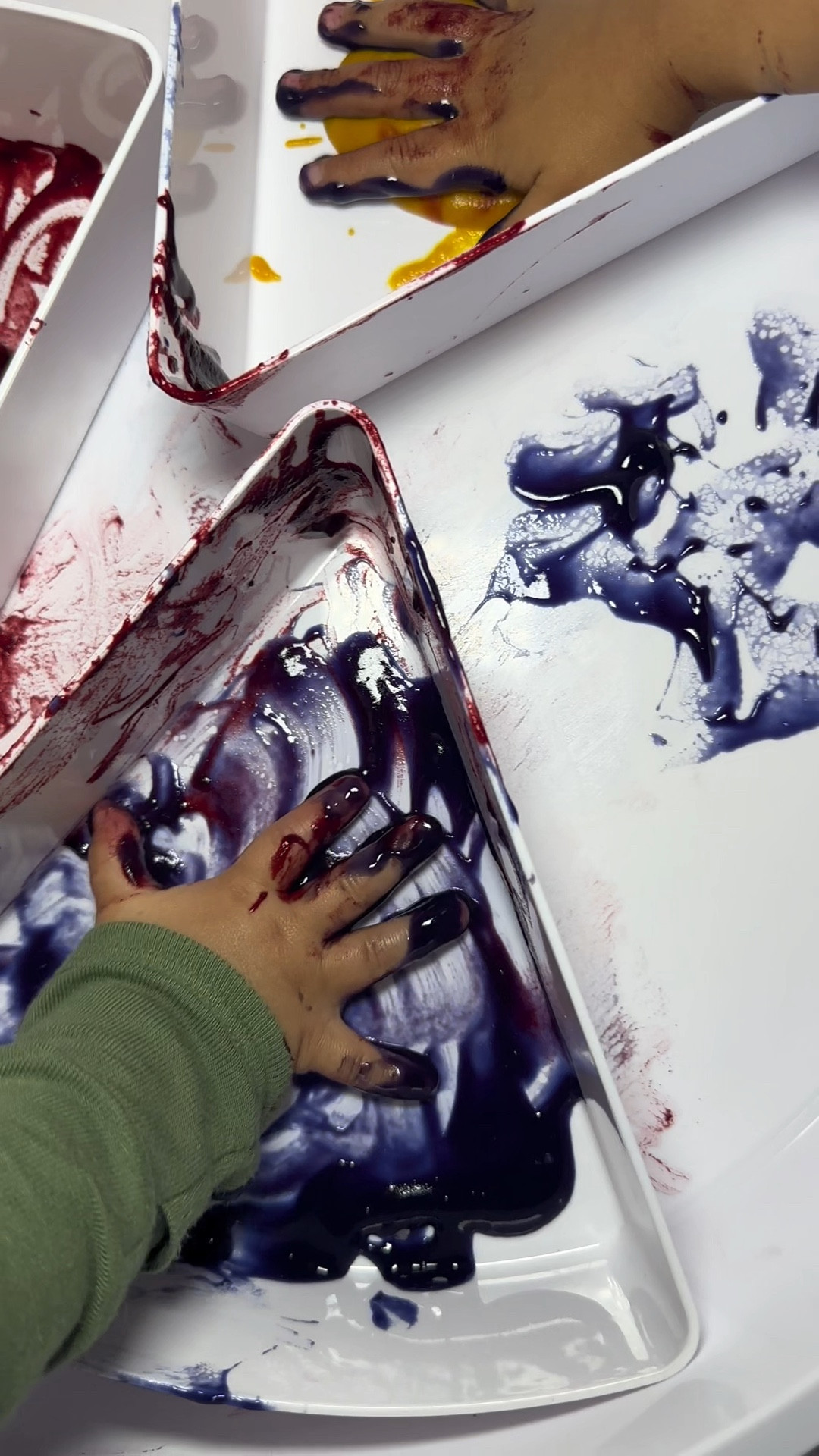 Baby sensory bin- add some non toxic vegetable paint to your sensory bin for an easy sensory activity for your baby! 🎨
My toddler loved playing with her baby brother during this sensory activity! 
It’s definitely a messy one, so do it before bath time! 😅😅

#LTKBaby #LTKKids