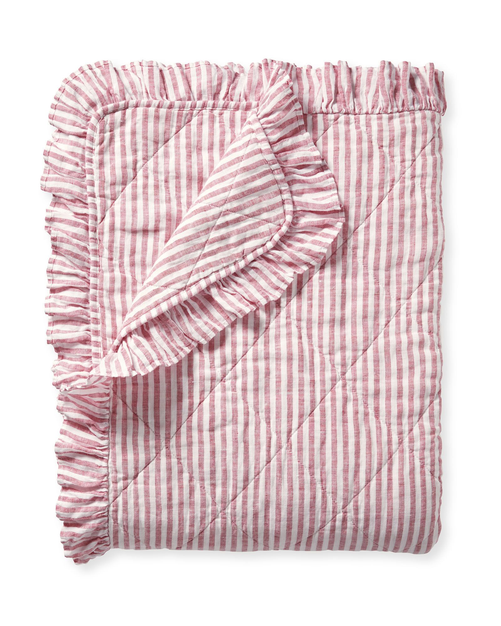 Nantucket Stripe Quilt - Red | Serena and Lily