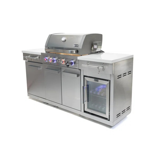Mont Alpi MA-957FCRS Propane Natural Gas 5-Burner Compact Outdoor Kitchen Gas Barbecue Grill Isla... | Wayfair North America