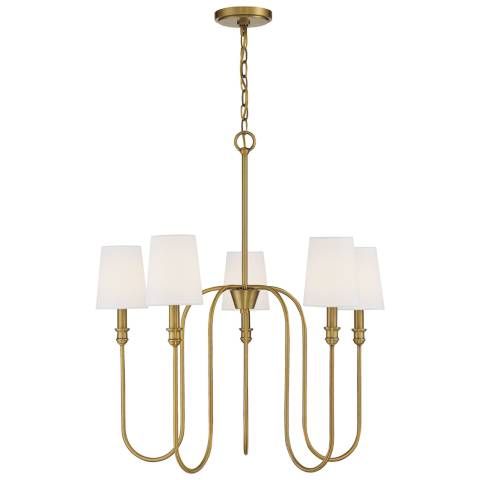 Savoy House Meridian 27.25" Wide Natural Brass 5-Light Chandelier - #047E9 | Lamps Plus | Lamps Plus