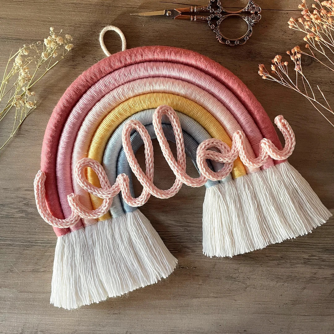 Personalised Macrame Rainbow - Etsy | Etsy (US)