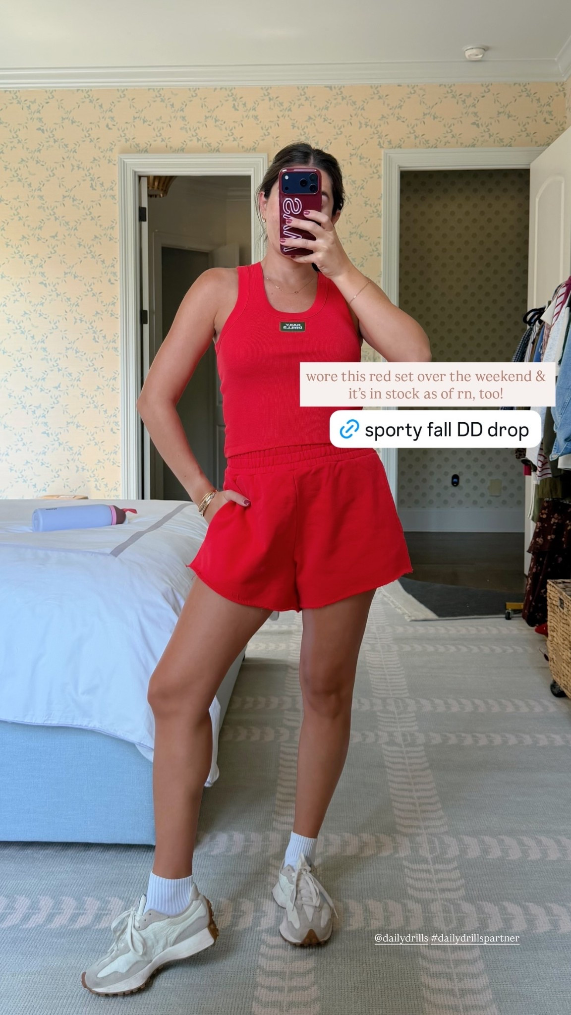 wore this red set over the weekend & it’s in stock as of rn, too! @dailydrills #dailydrillspartner