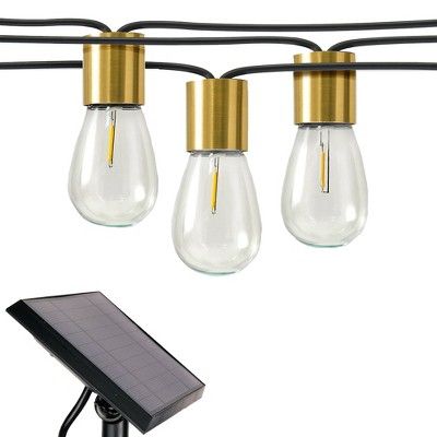 Brightech Glow Solar Powered LED 12 Bulb Waterproof Outdoor String Lights with Brass Sockets for ... | Target