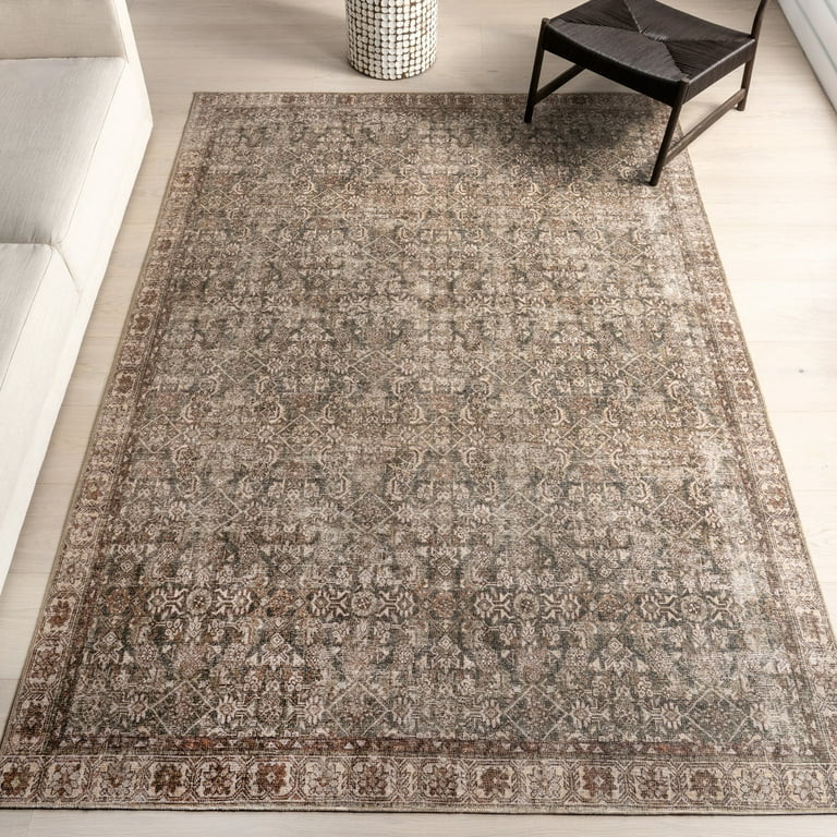Nuloom Hillstone Collection Traditional Vintage Medallion Area Rug, 5' x 8', Calianna Brown - Wal... | Walmart (US)