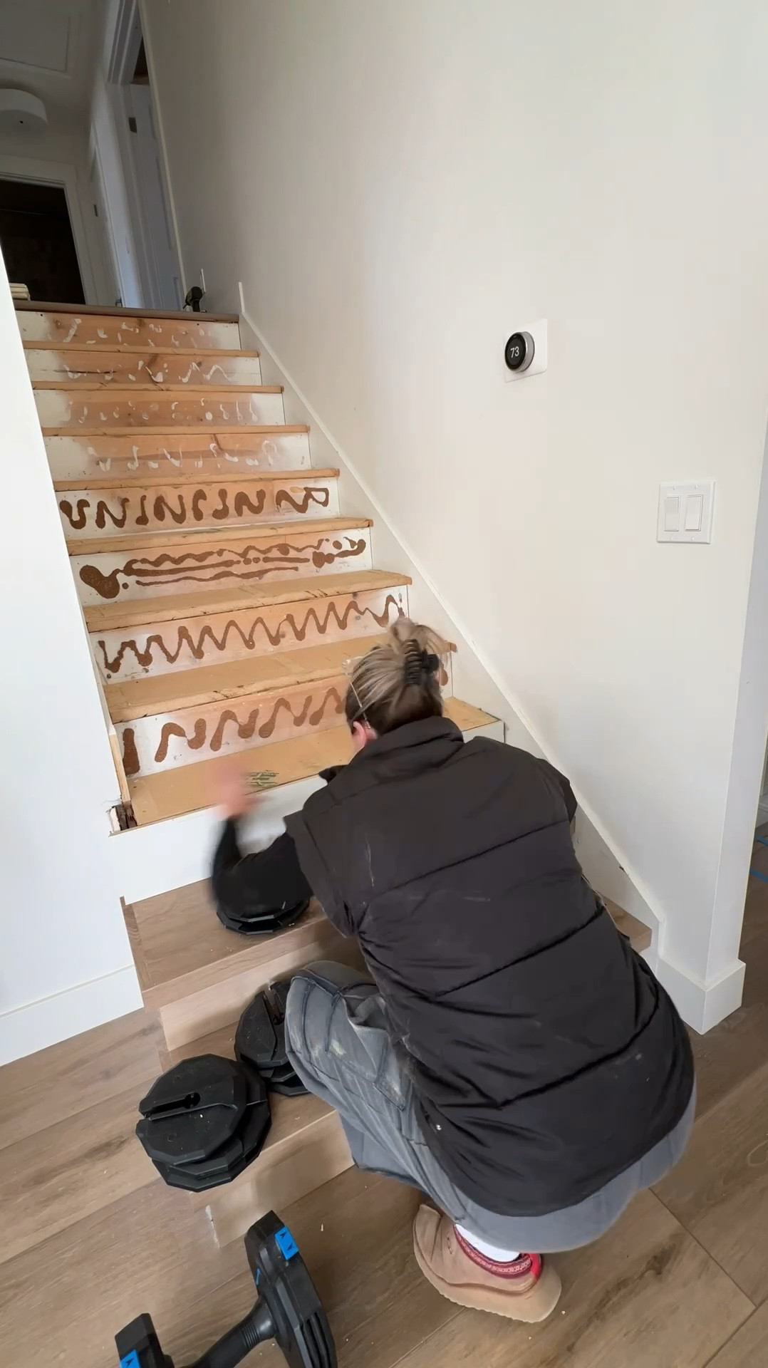 Stair Makeover Day 4! Using my kreg jig to cut risers 

#LTKHome #LTKActive #LTKSeasonal