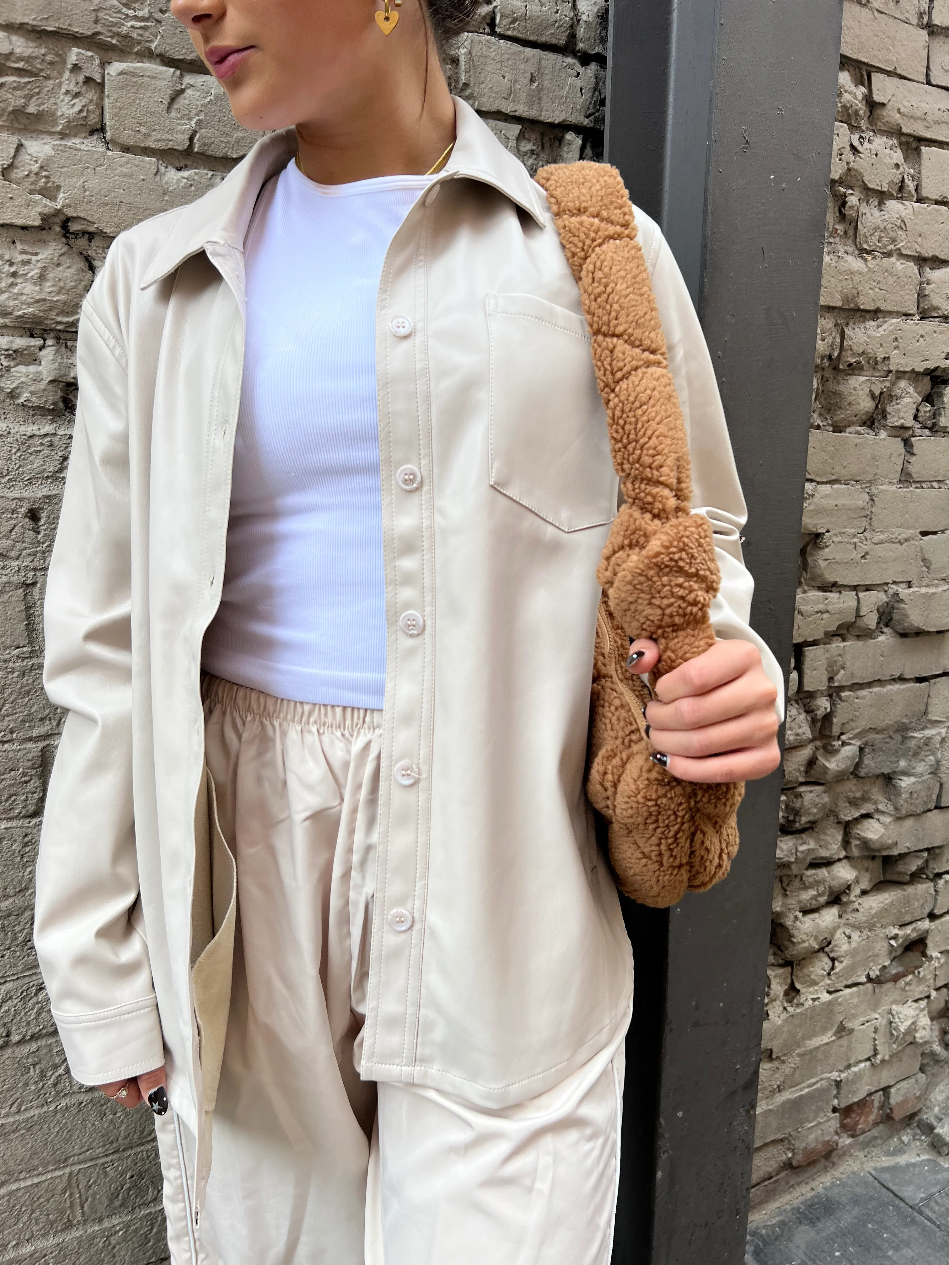 IVORY LEATHER SHACKET - THE HIP EAGLE BOUTIQUE | The Hip Eagle