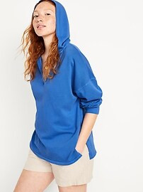 Oversized French-Terry Tunic Hoodie | Old Navy (US)