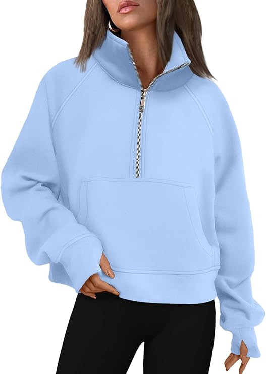 AUTOMET Womens Sweatshirts Half Zip Cropped Pullover Fleece Quarter Zipper Hoodies 2026 Fall Fash... | Amazon (US)
