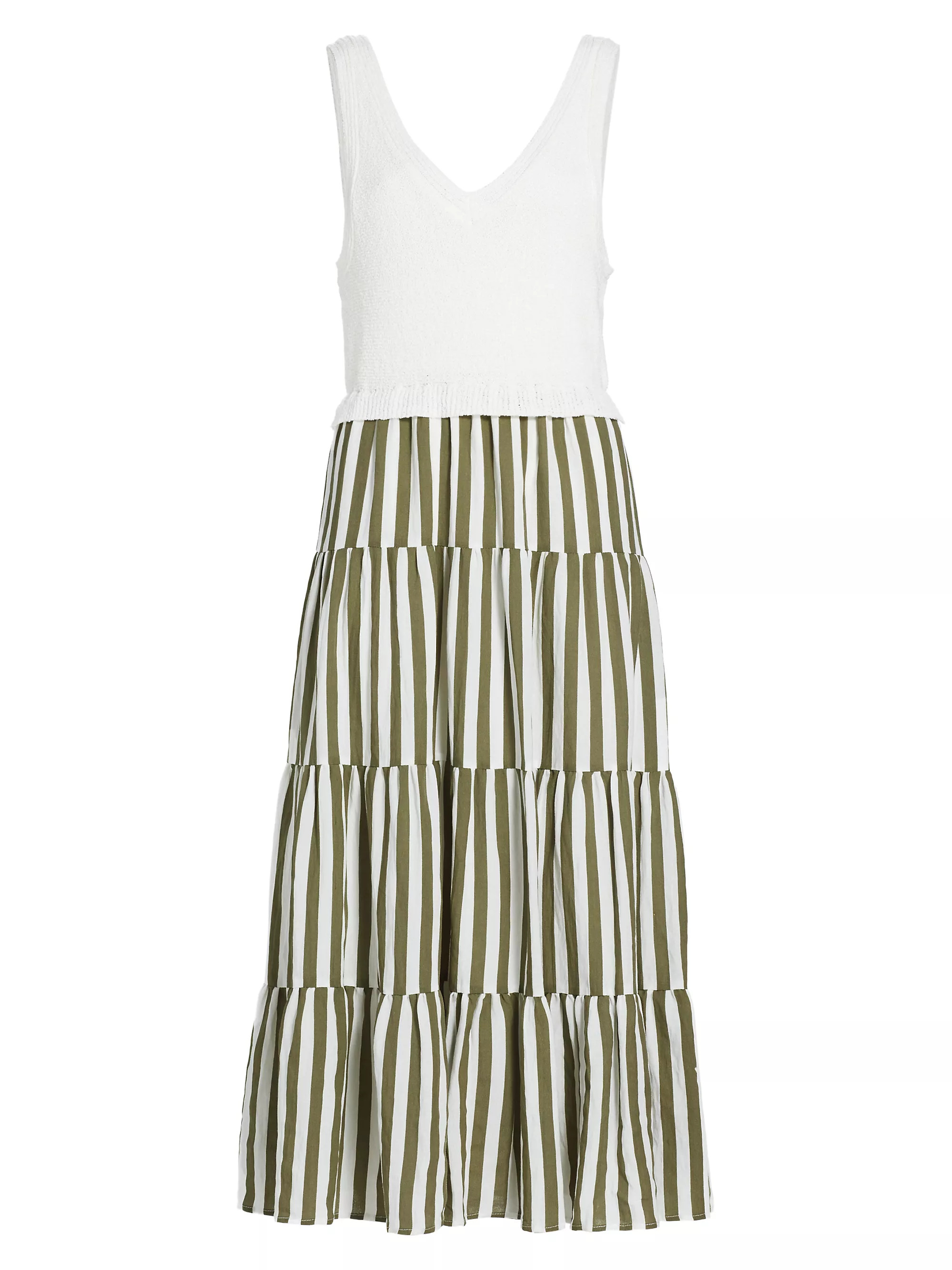 Cece Mixed-Media Midi-Dress | Saks Fifth Avenue