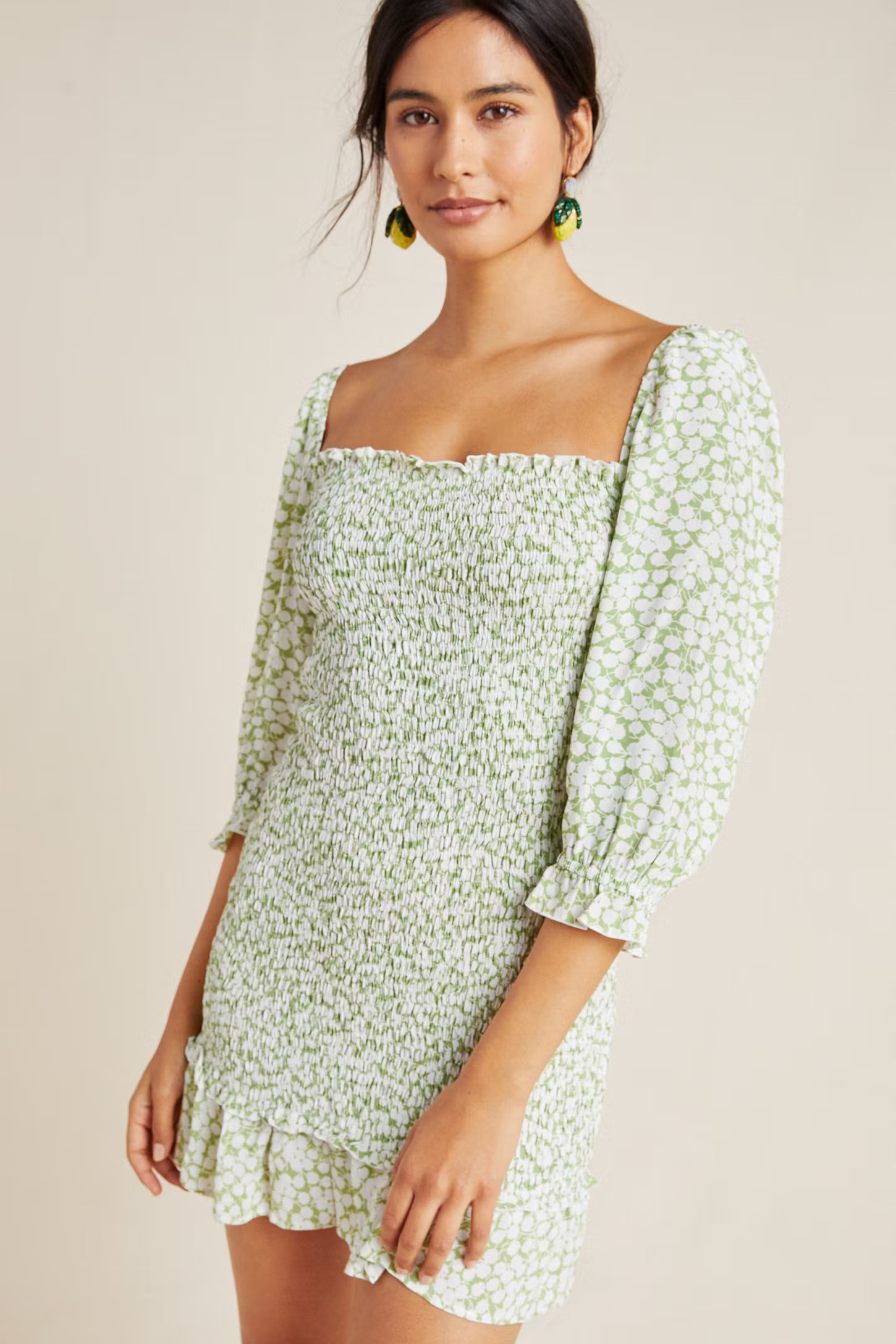 Faithfull Honfleur Smocked Mini Dress | Anthropologie (US)