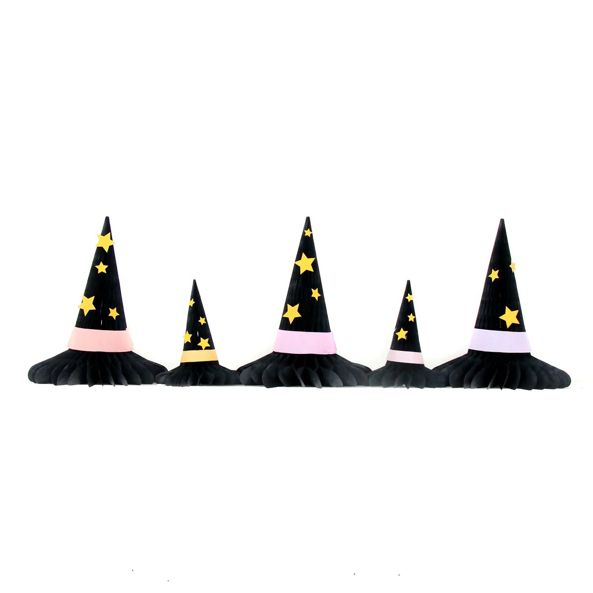 Honeycomb Paper Halloween Witch Hats | Ellie and Piper