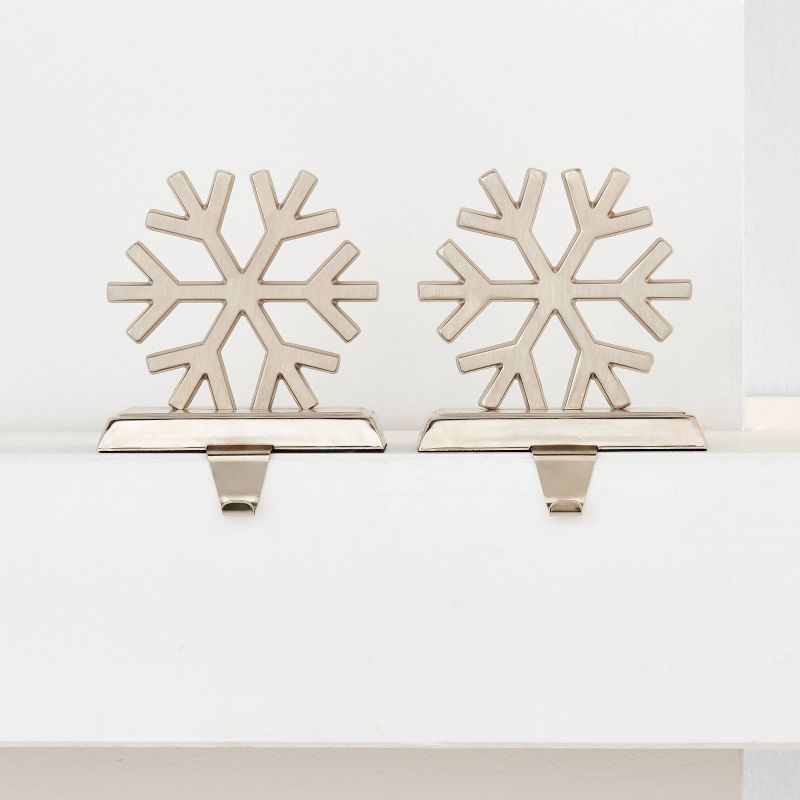 2pk Metal Snowflake Christmas Stocking Holder Silver - Wondershop™ | Target