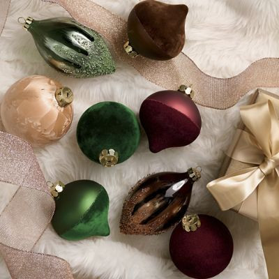 Fireside Holiday Solid Ornaments, Set of 8 | Grandin Road | Grandin Road