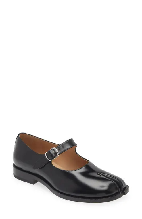 Maison Margiela Tabi Mary Jane Flat in Black at Nordstrom, Size 5.5Us | Nordstrom