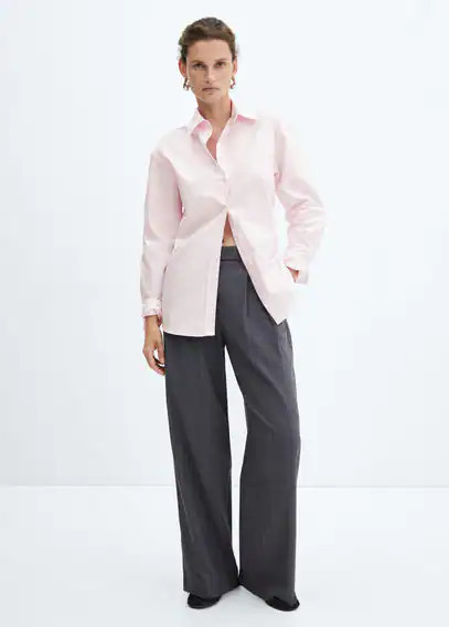 100% cotton Oxford shirt pink - Woman - 4 - MANGO | MANGO (UK)